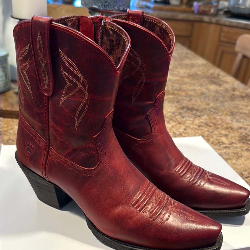 Ariat Deep Red Heeled Boots